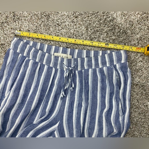 Cloth & Stone Linen Blend Wide Leg Summer Beachy Stripes Women’s Small - Picture 6 of 16